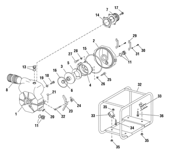 Trash Pump (315389) Diagram and Parts List for 073022-1-198GPMVOX  Briggs and Stratton Water Pump